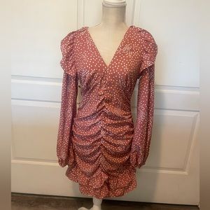 Boohoo polka dot ruffle dress size US 8